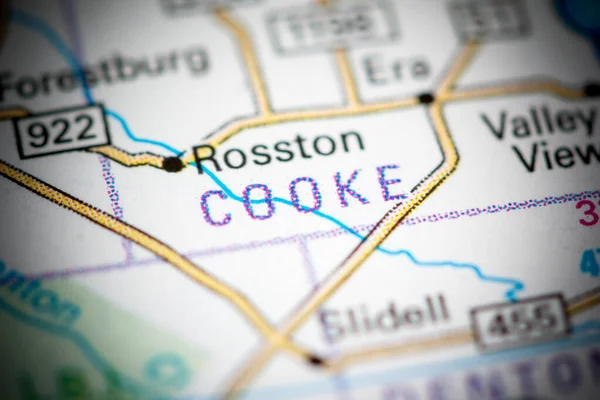 Cooke Texas Eua Sobre Mapa — Fotografia de Stock