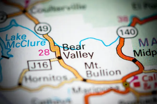 Bear Valley California Eeuu Mapa — Foto de Stock