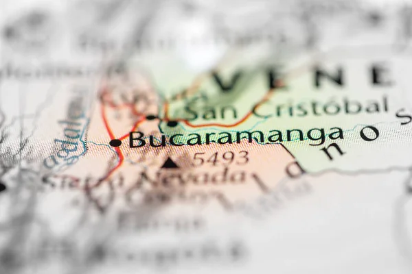Bucaramanga Colombia Mapa Mapa — Foto de Stock