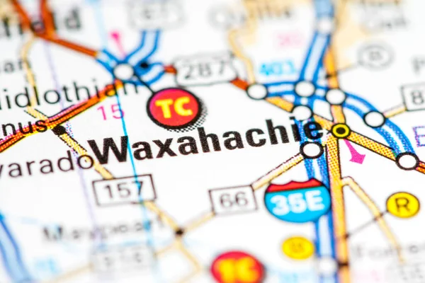 Waxahachie 德克萨斯 地图上的Usa — 图库照片