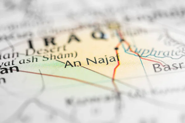 ナジャフだ 地図上のイラク — ストック写真