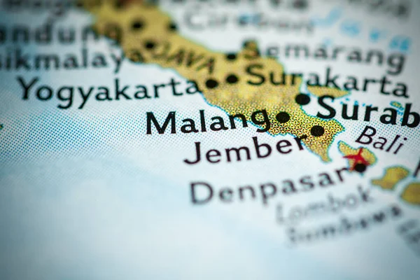 Malang Indonesië Kaart — Stockfoto
