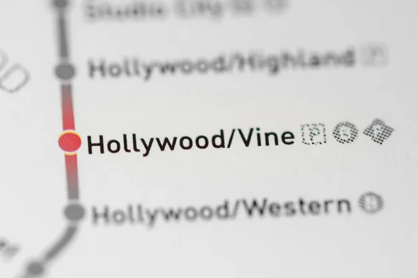 Hollywood Wijnstation Metrokaart Van Los Angeles Kaart — Stockfoto