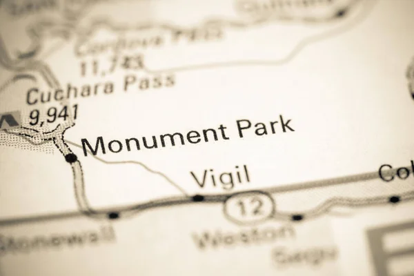 Monument Park Colorado Usa Map — 스톡 사진