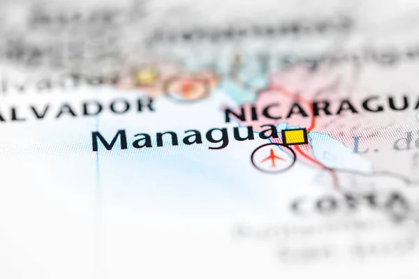 Managua Nicaragua Mapa — Foto de Stock