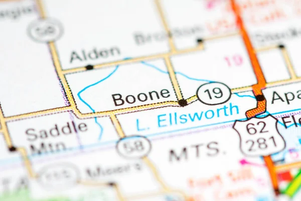 Boone Vagyok Oklahomában Usa Térképen — Stock Fotó
