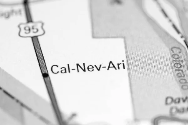 Cal Nev Ari Nevada Eua Sobre Mapa — Fotografia de Stock
