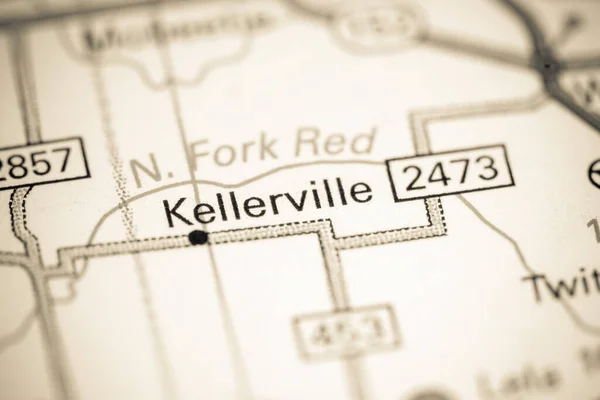 Kellerville Teksas Haritada Usa — Stok fotoğraf