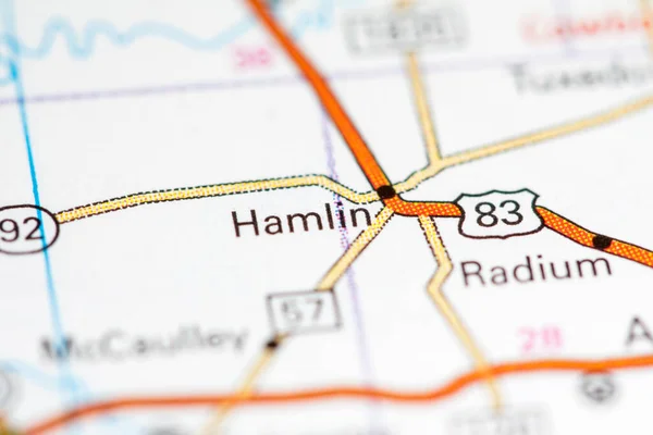 Hamlin 德克萨斯 地图上的Usa — 图库照片