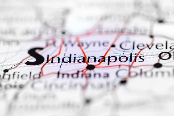 Indianapolisban Usa Interaktív Térképen — Stock Fotó