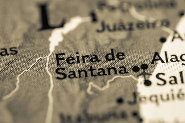 Feira Santana Brazília Térképen — Stock Fotó