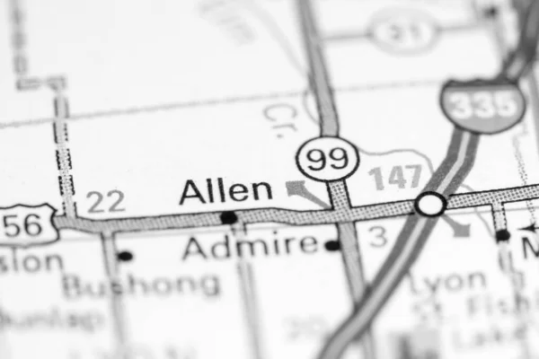 Allen Kansas Eeuu Mapa —  Fotos de Stock