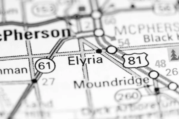 Elyria Kansas Eeuu Mapa — Foto de Stock