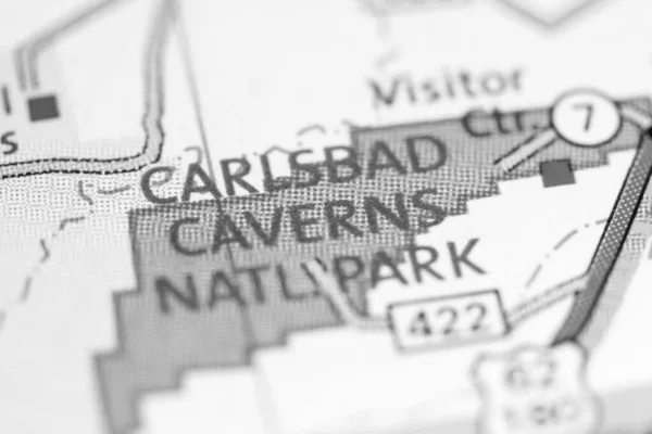 Parque Nacional Carlsbad Cavernas Nuevo México Eeuu Mapa — Foto de Stock