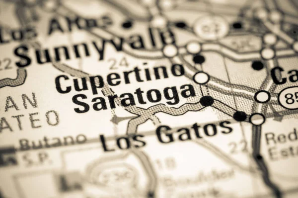 萨拉托加 地图上的美国 — 图库照片