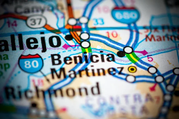Benicia California Eeuu Mapa — Foto de Stock