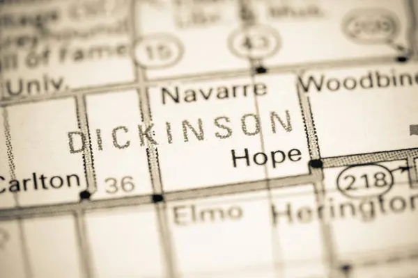 Dickinson Kansas Eeuu Mapa —  Fotos de Stock