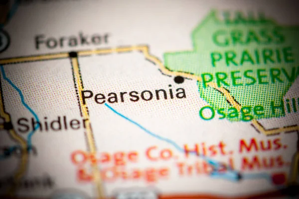 Pearsonia Oklahoma Haritada Usa — Stok fotoğraf