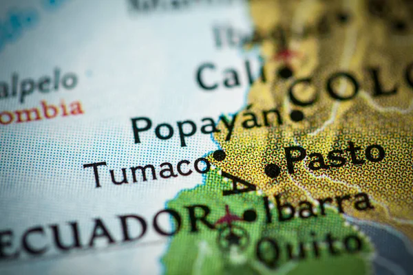 Tumaco Κολομβία Στο Χάρτη — Φωτογραφία Αρχείου