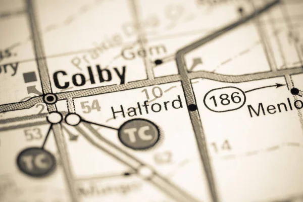Halford Kansas Haritada Usa — Stok fotoğraf