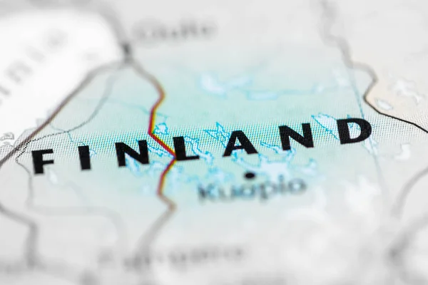 Finland on a map close-up view