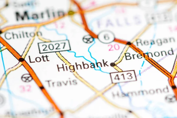 Highbank Texas Usa Mapě — Stock fotografie