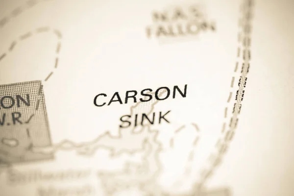 Carson Sink Nevada Eua Sobre Mapa — Fotografia de Stock