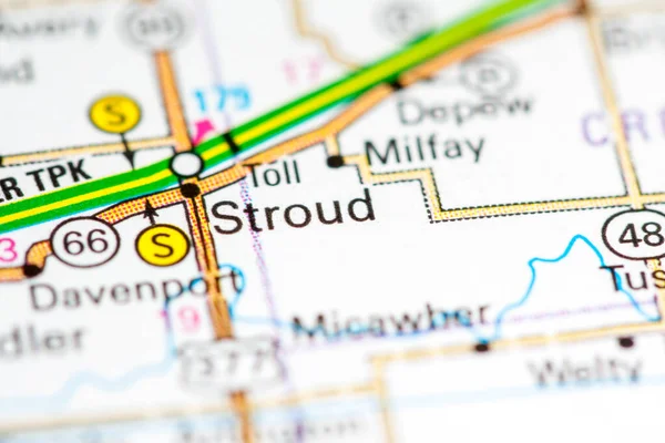 Stroude Oklahoma Usa Mapě — Stock fotografie