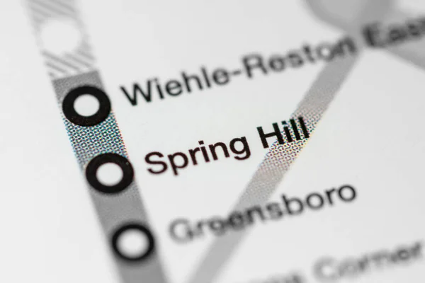 Estação Spring Hill Mapa Metrô Washington — Fotografia de Stock