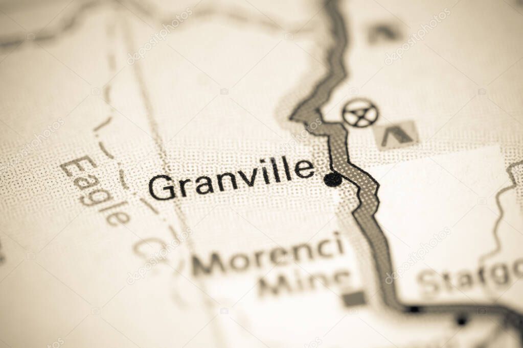 Granville. Arizona. USA on a map