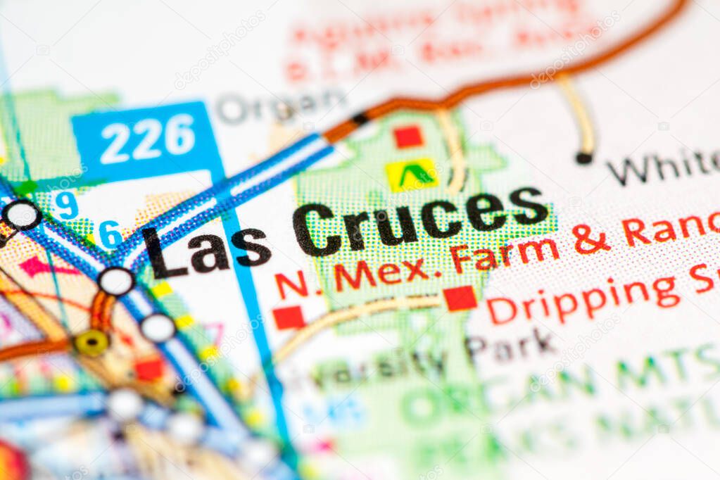 Las Cruces. New Mexico. USA on a map