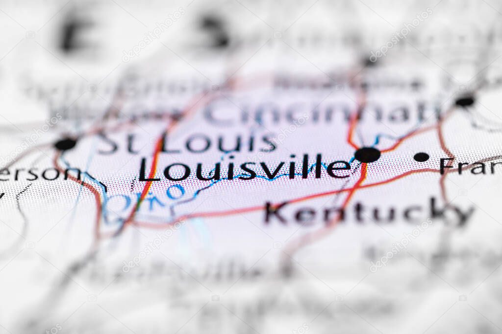 Louisville. USA on the map