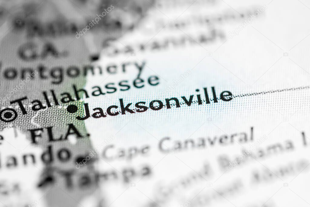 Jacksonville, Florida, USA on the map