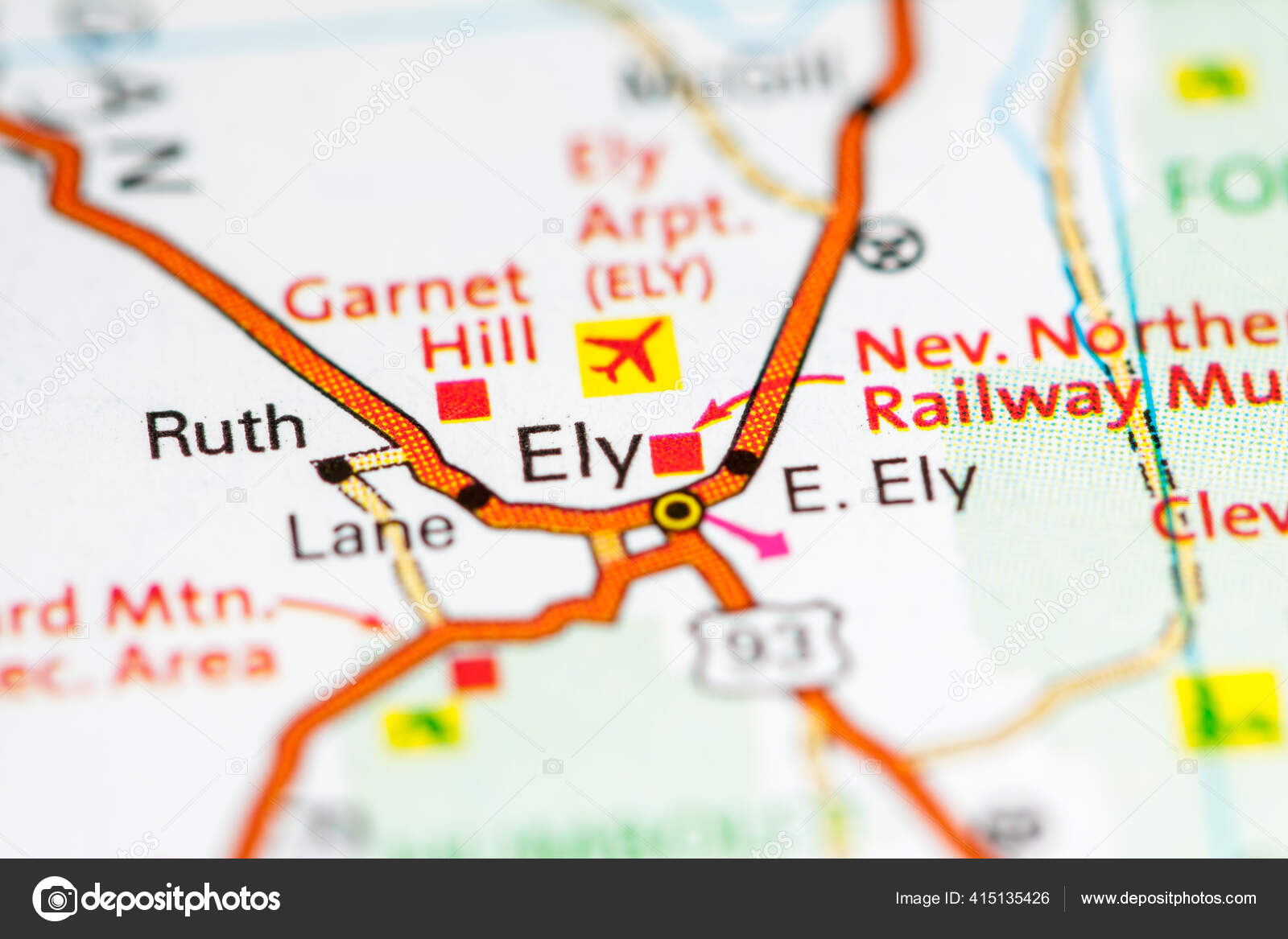 Ely Nevada Usa Map Stock Photo by ©aliceinwonderland2020 415135426