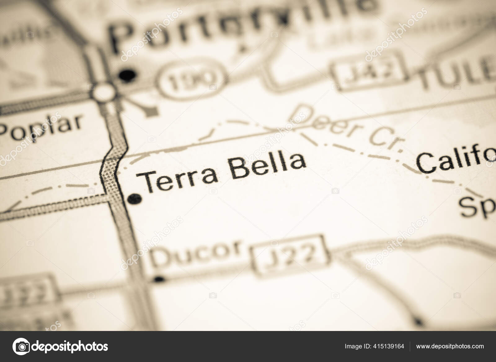 Terra Bella California Usa Map Stock Photo by ©aliceinwonderland2020