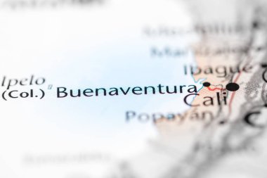 Buenaventura. Colombia on the map clipart