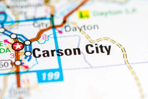 Carson Şehri Nevada Haritada Usa — Stok fotoğraf