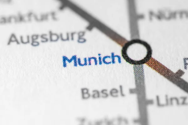Munich Allemagne Sur Une Carte Géographique — Photo