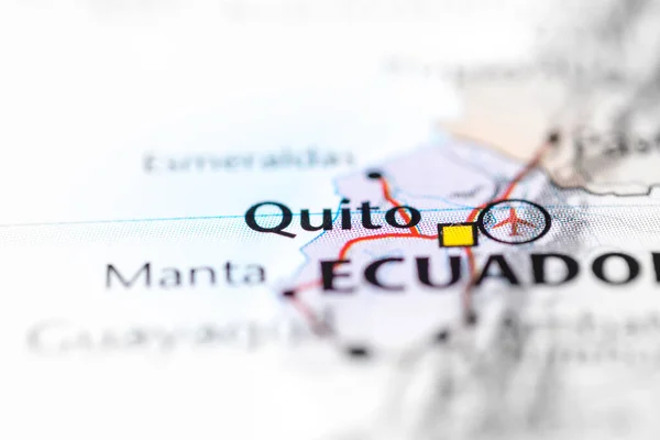 Quito Ekvádor Mapě — Stock fotografie