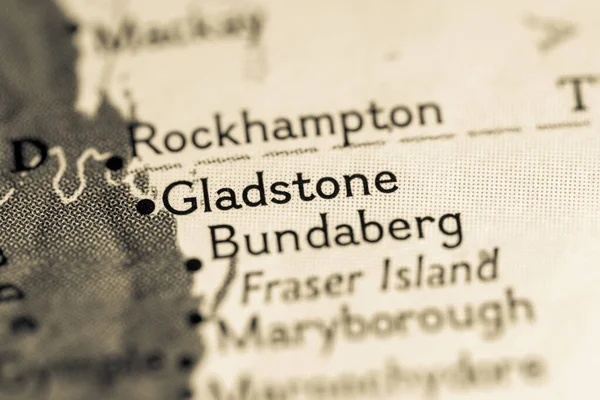 Gladstone Αυστραλία Στο Χάρτη — Φωτογραφία Αρχείου
