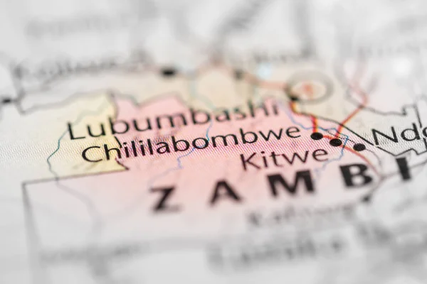 Chililabombwe Zambia Sulla Mappa — Foto Stock