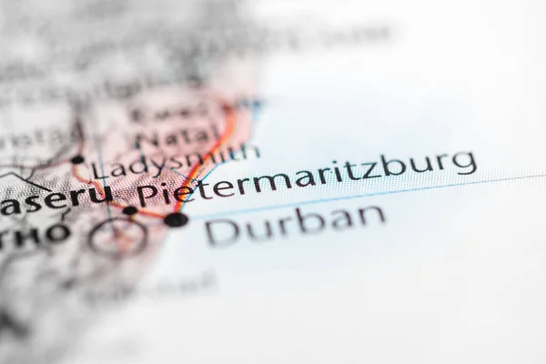 Pietermaritzburg. South Africa on a map