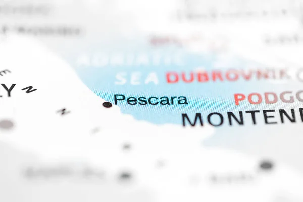 Pescara Italia Sulla Mappa — Foto Stock