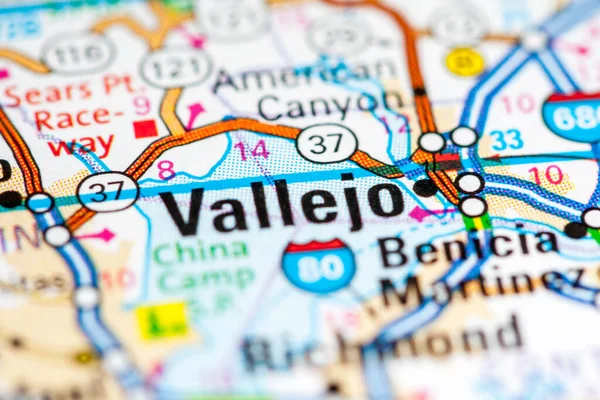 Vallejo Vagyok Kalifornia Usa Térképen — Stock Fotó