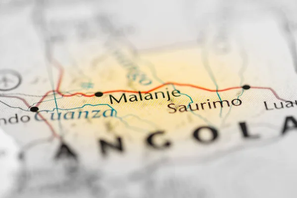Malanje Angola Mapa — Foto de Stock
