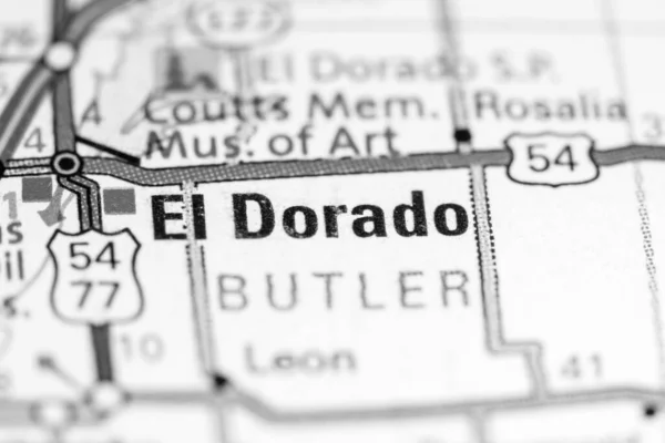 Dorado Kansas Eeuu Mapa —  Fotos de Stock