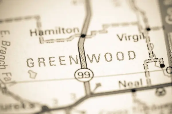 Greenwood Kansas Eua Sobre Mapa — Fotografia de Stock