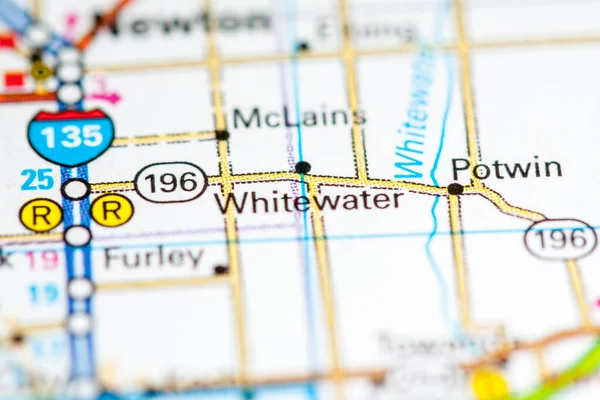 Weißwasser Kansas Usa Auf Einer Karte — Stockfoto