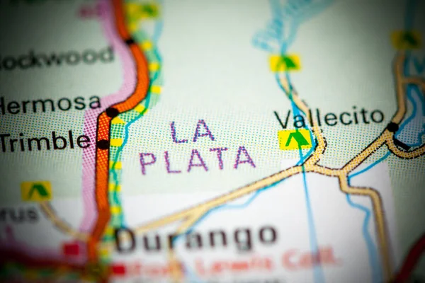 Plata Colorado Eua Sobre Mapa — Fotografia de Stock