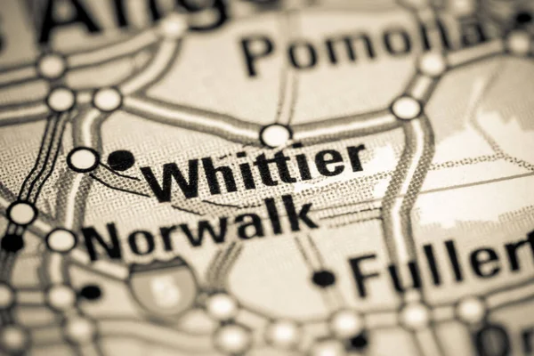 Whittier. California. USA on a map